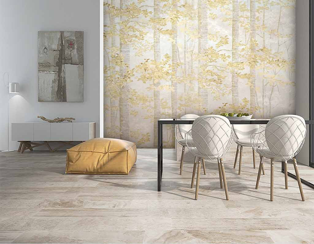 Ethereal Autumn Whisper Gilded Forest Wallpaper