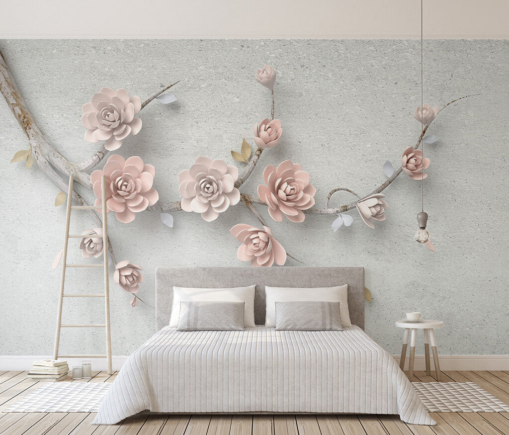 Blooming Tranquility Floral 3D Wallpaper Mural