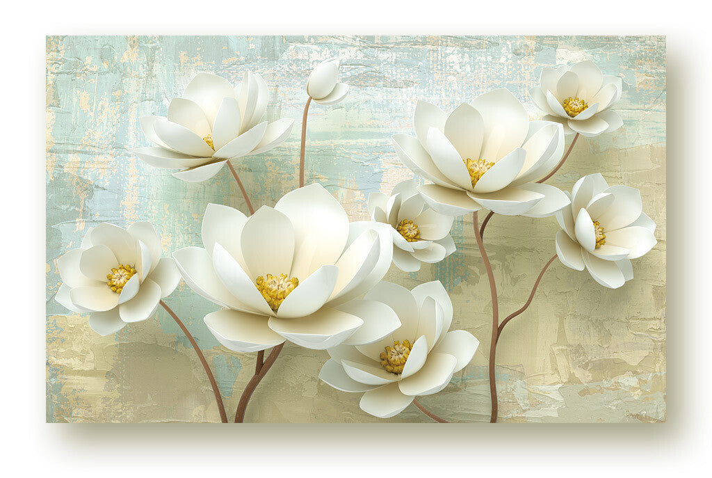 Serene Lotus Blossom Vintage Texture Mural
