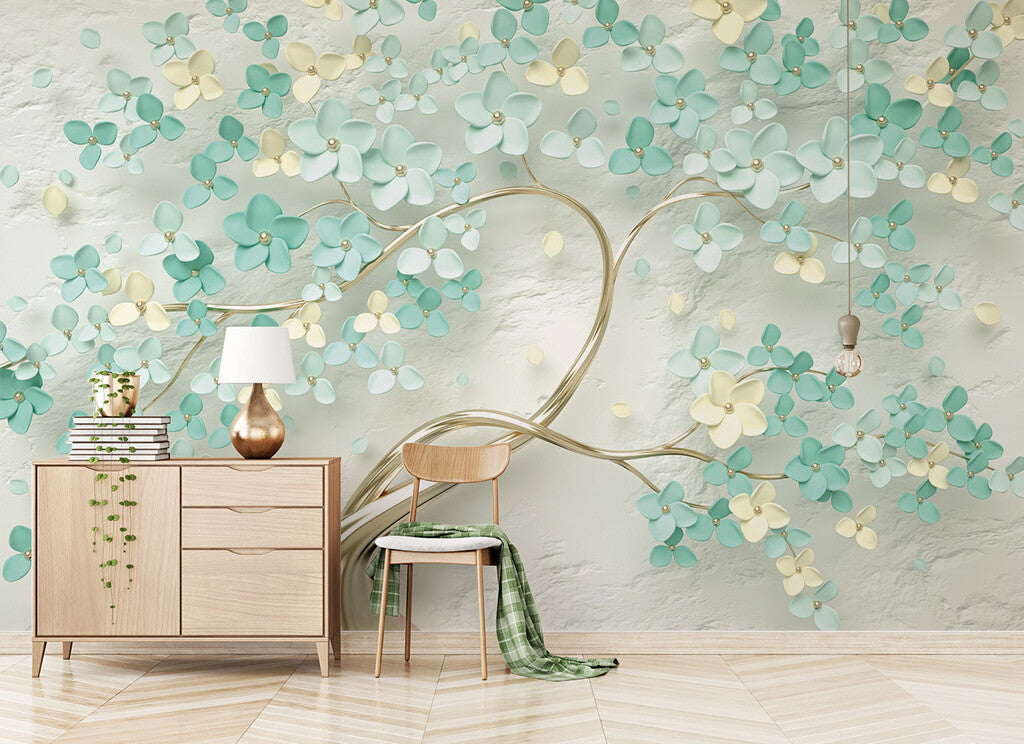 Breezy Blossom Cascade Elegance Interior Wallpaper