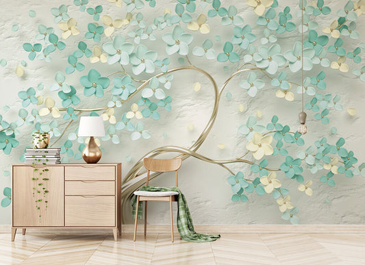 Breezy Blossom Cascade Elegance Interior Wallpaper