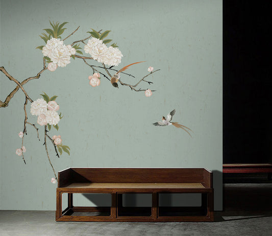 Elegant Blossoms Flight Tranquil Nature Wallpaper