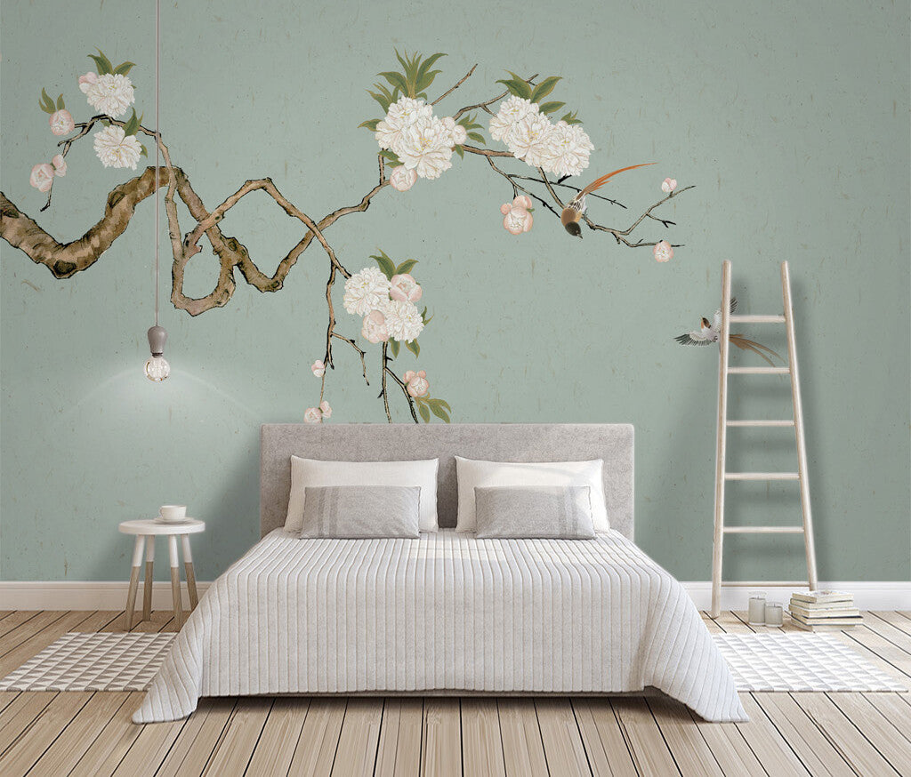 Elegant Blossoms Flight Tranquil Nature Wallpaper