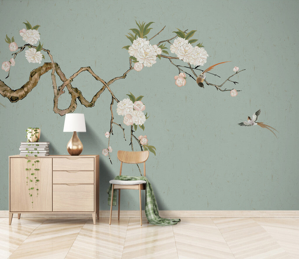 Elegant Blossoms Flight Tranquil Nature Wallpaper