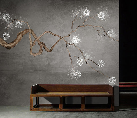 Ethereal Blossoms Dance on Industrial Canvas