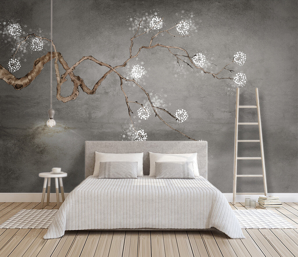 Ethereal Blossoms Dance on Industrial Canvas