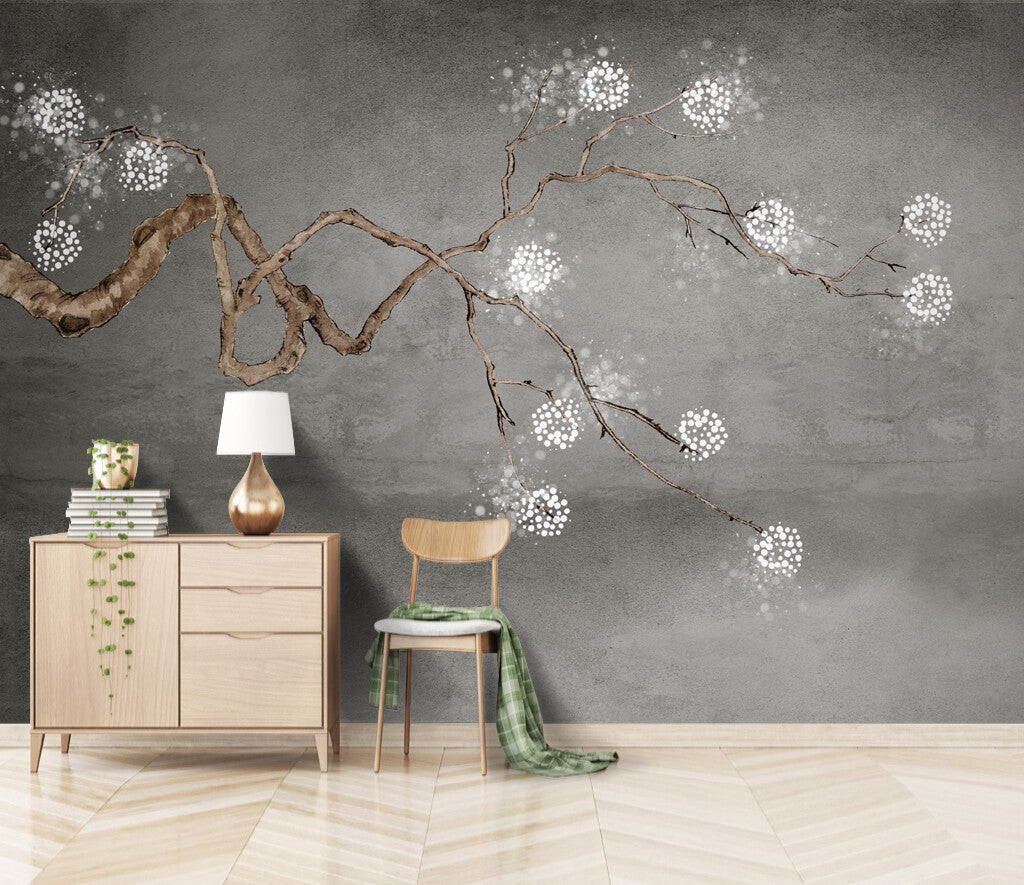Ethereal Blossoms Dance on Industrial Canvas