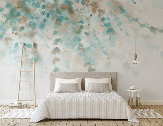 Serene Watercolor Splash Dreamy Bedroom Wallpaper