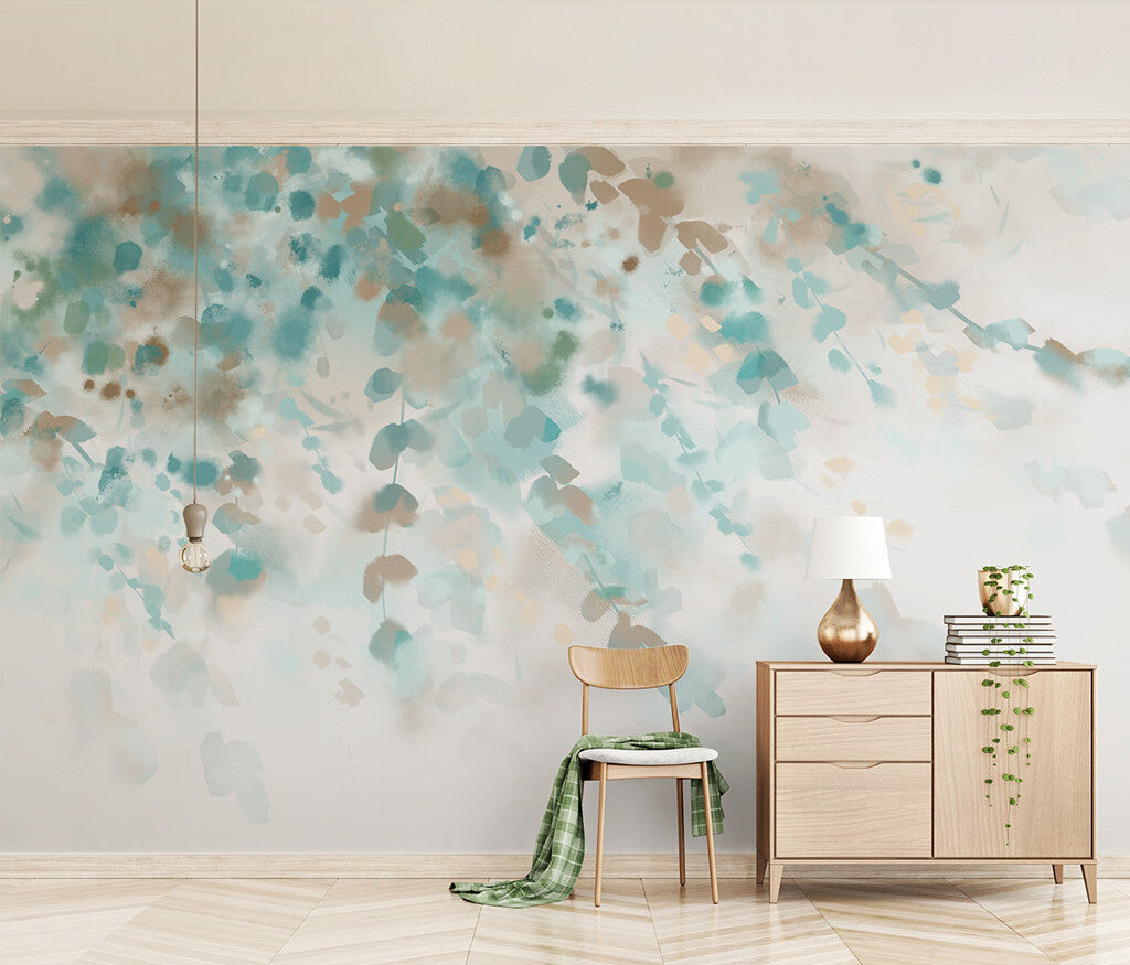 Serene Watercolor Splash Dreamy Bedroom Wallpaper