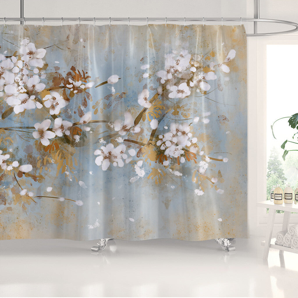Ethereal Blossoms Grunge Elegance Wall Mural