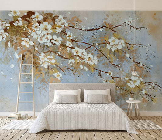 Blossoming Spring Elegance Abstract Floral Wallpaper