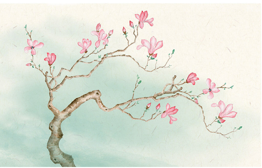 Blossoming Magnolia Elegance Nature Inspired Wallpaper