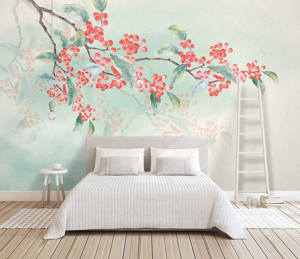 Blossoming Elegance Floral Watercolor Chic Wallpaper