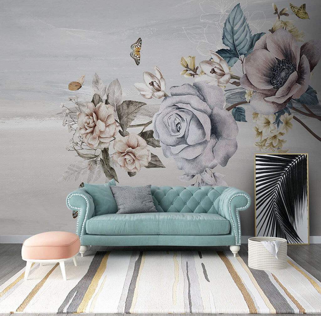 Elegant Blossom Harmony Mural Serene Beauty