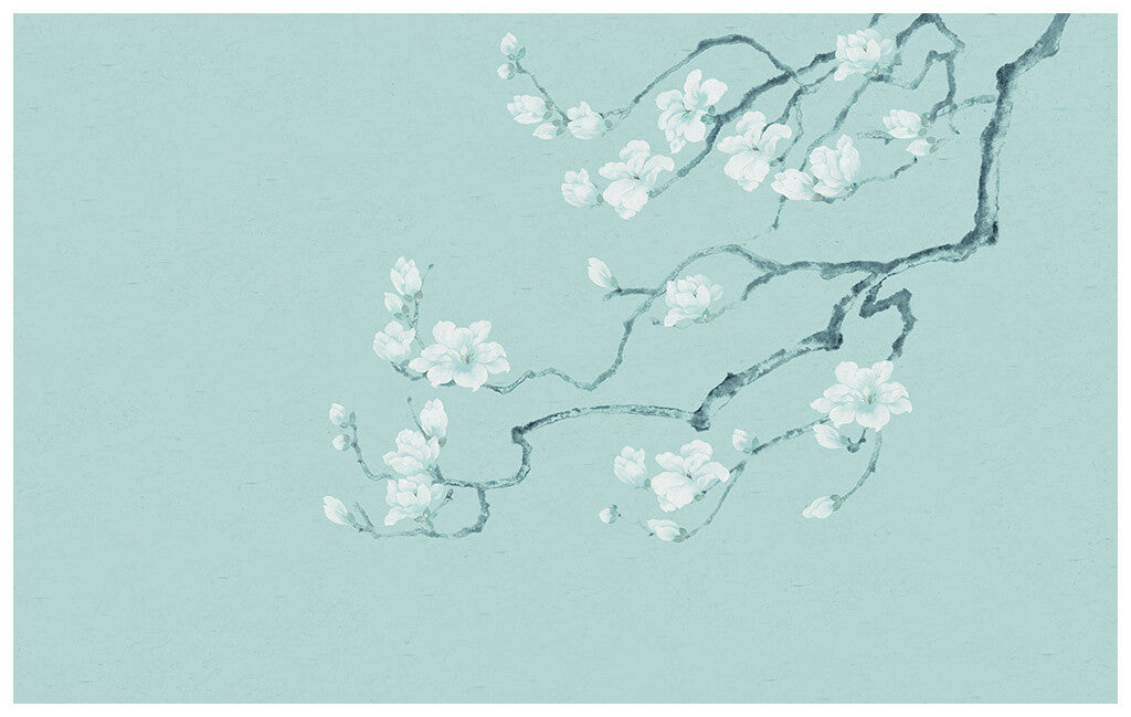 Serenity Blossoms Asian-Inspired Floral Wallpaper