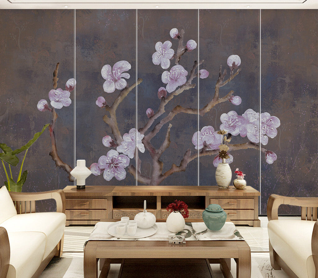 Elegant Blossom Rustic Charm Designer Wallpaper