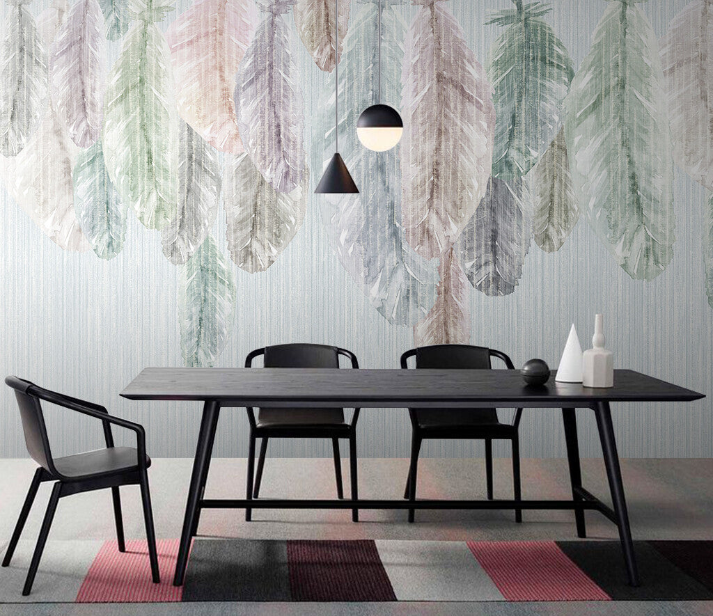 Whispering Leaves Gentle Hues Designer Wallpaper