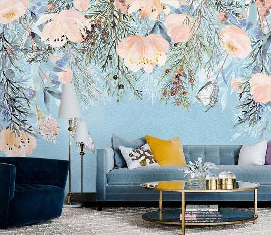 Botanical Bliss Watercolor Floral Accent Wall