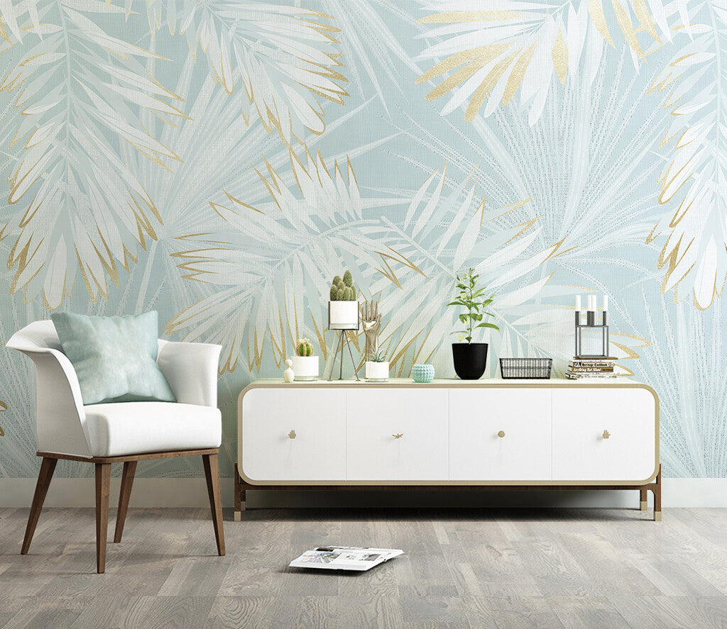 Tropical Breeze Whispering Palms Designer Wallpaper