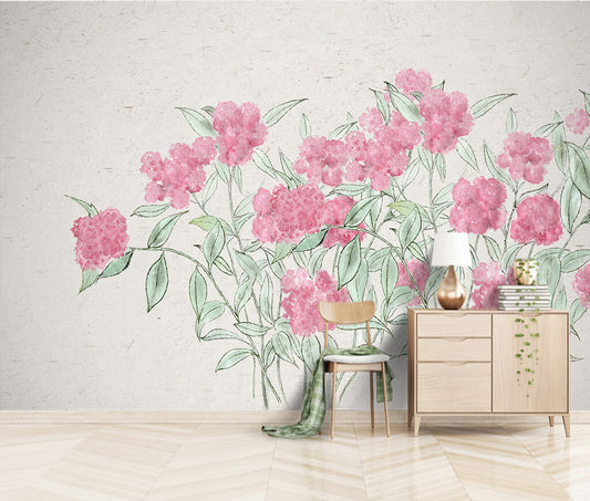 Blooming Hydrangea Elegance Watercolor Style Wallpaper
