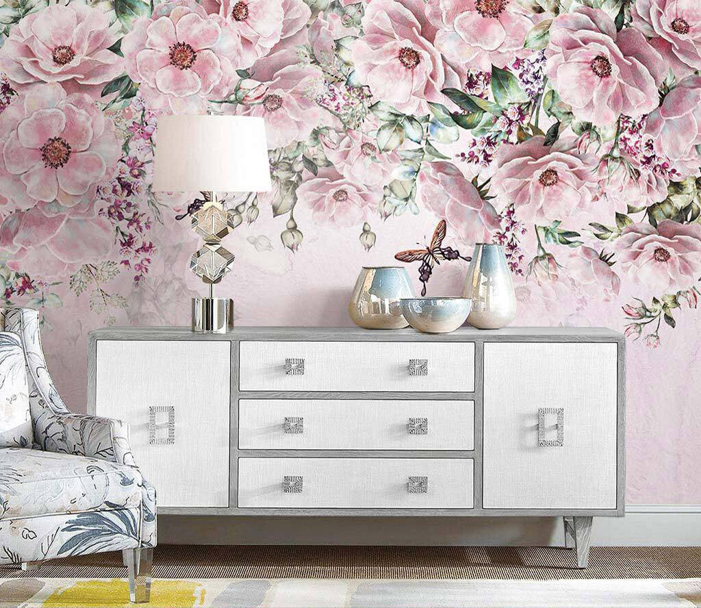 Blossoming Elegance Floral Whisper Wallpaper Ensemble