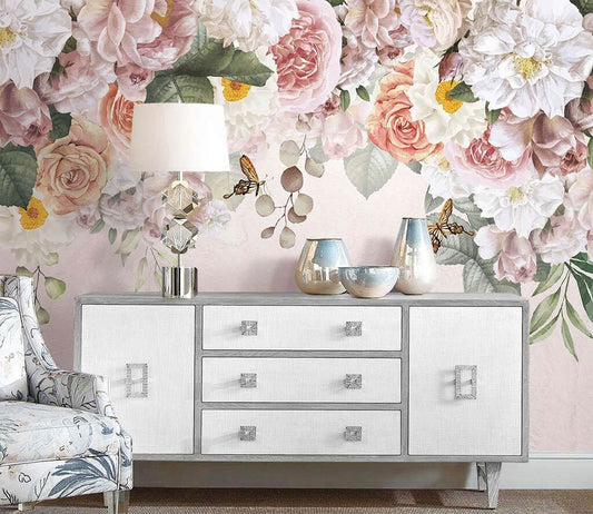 Enchanted Garden Blossom Butterfly Wallpaper