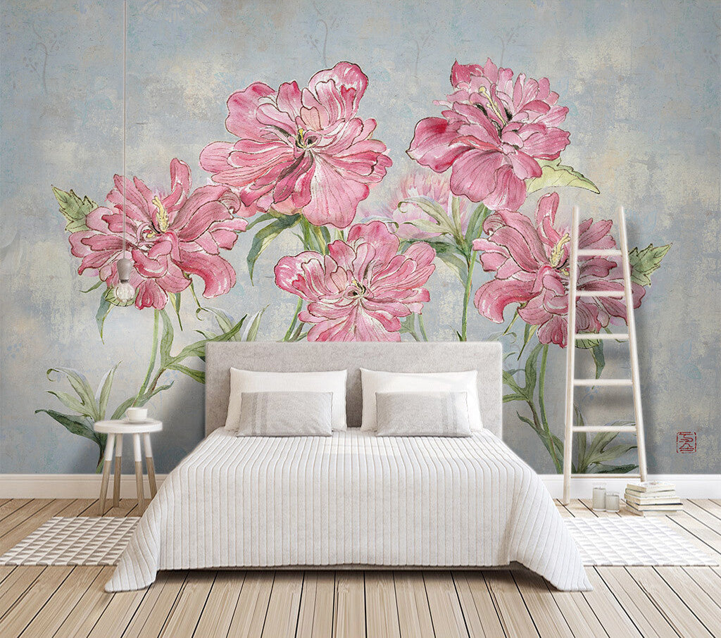 Blooming Elegance Vintage Floral Wall Mural