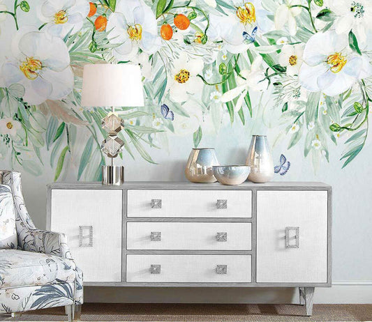 Summer Breeze Citrus Bloom Designer Wallpaper