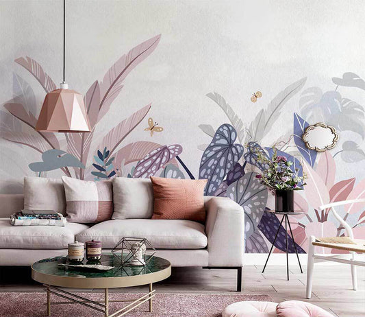 Enchanted Garden Whimsical Botanicals Mural Wallpaper