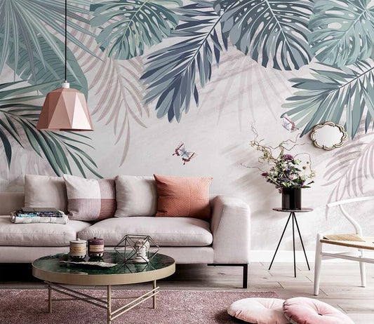 Tropical Breeze Botanical Elegance Large-scale Wallpaper
