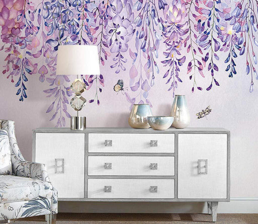 Ethereal Blossom Cascade Watercolor Wallpaper
