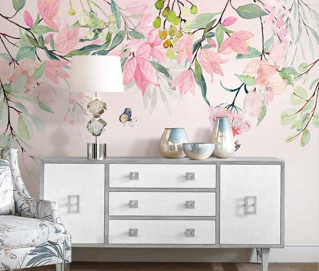 Botanical Bliss Watercolor Floral Harmony Wallpaper