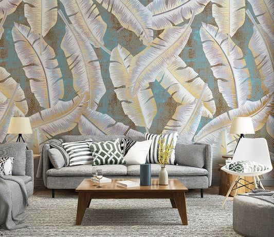 Ethereal Feather Cascade Elegant Interior Wallpaper
