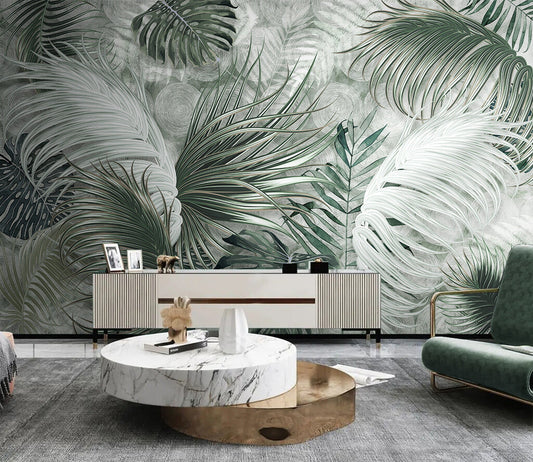 Tropical Elegance Lush Botanical Dreamy Wallpaper