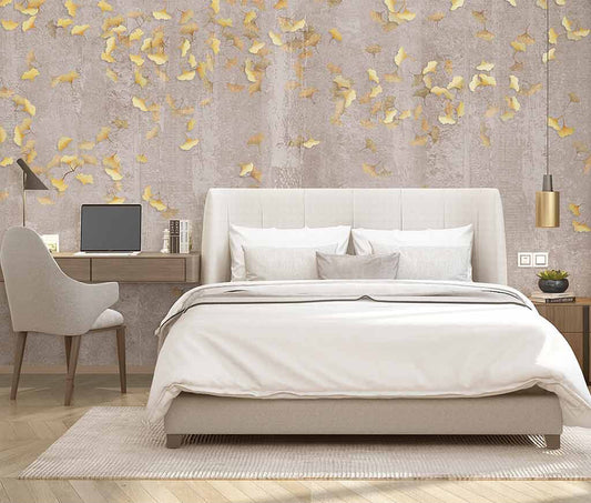 Autumn Whisper Ginkgo Elegance Rustic Wallpaper