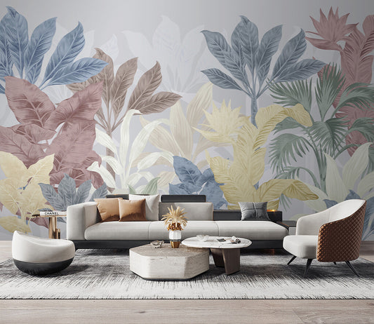 Botanical Elegance Pastel Majesty Interior Wallpaper