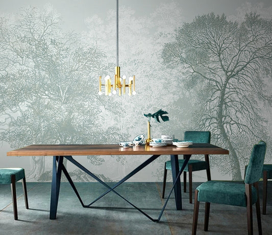 Enchanted Forest Whispering Trees Elegant Wallpaper