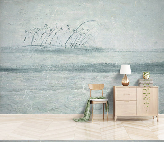 Misty Seascape Serenity Abstract Texture Wallpaper