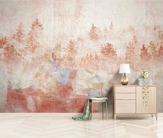 Autumn Whisper Rustic Forest Textured Wallpaper