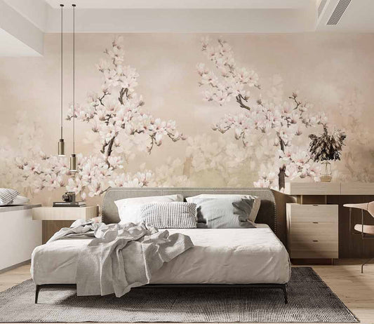 Elegant Blossom Tranquility Bedroom Wallpaper Mural