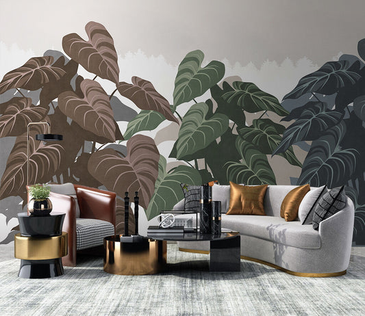 Tropical Elegance: Majestic Foliage Statement Wallpaper