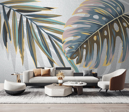 Tropical Elegance Luxe Foliage Designer Wallpaper