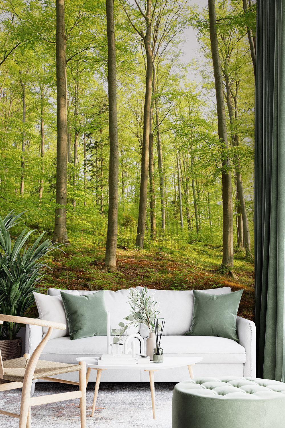 Forest Green Wallpaper Mural - Decorsmarket – DecorsMarket