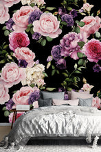 Load image into Gallery viewer, Rose Floral Dutch Flowers Pink Wallpaper Mural,Self-Adhesive Peel And Stick 3D Wall Art,Removable Australian Company Wall Decor

