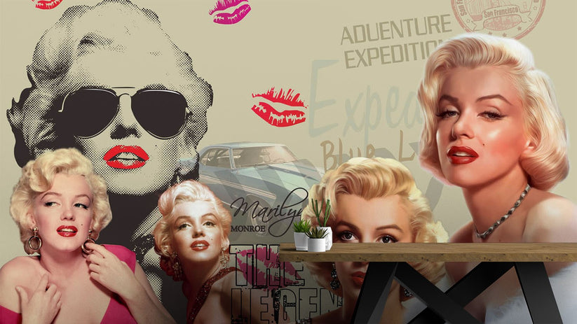 Marilyn Monroe Hobby Collections Red Wallpaper Mural - Decorsmarket ...