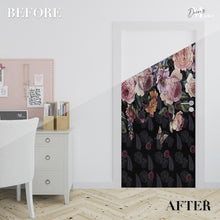 Load image into Gallery viewer, Cherry Blossom Floral Flowers Door Wrap, Customized Mural For Door, Door Mural Sticker, Peel And Stick Door Cover, Removable Door Decal
