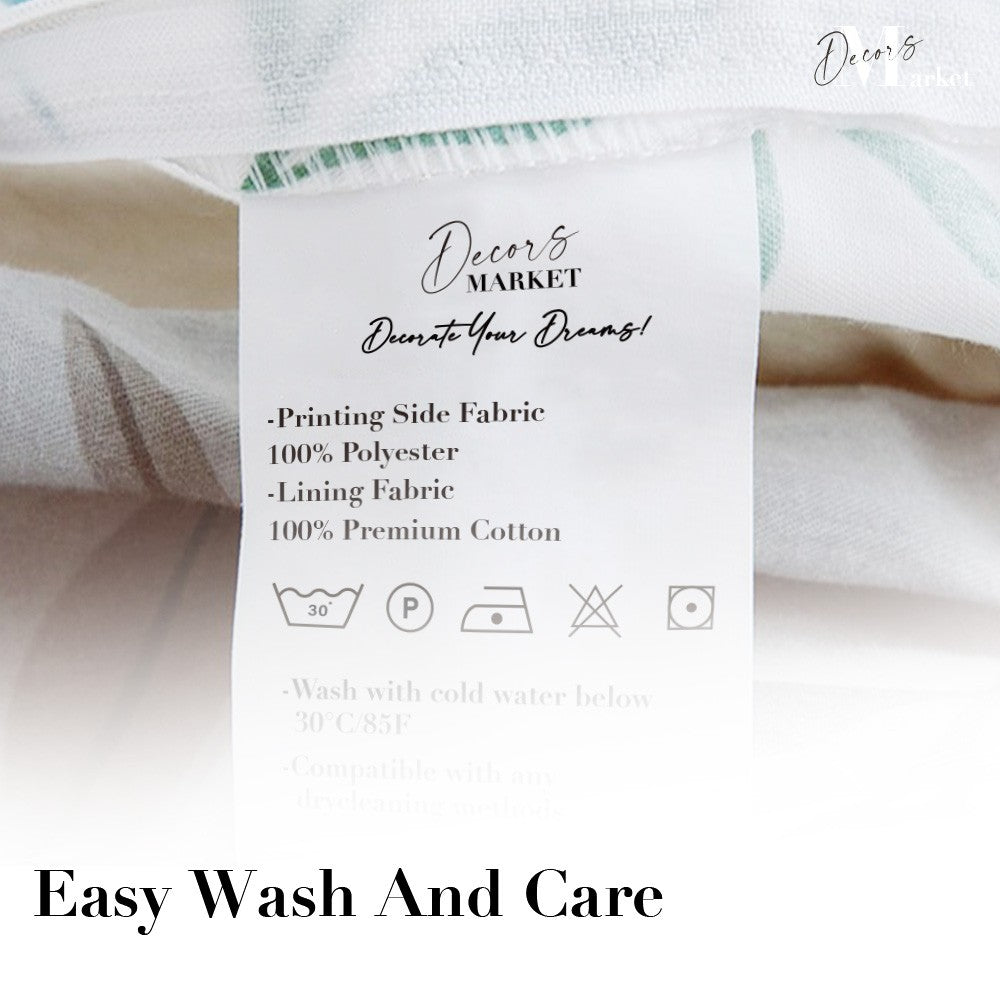 Palm Trees Art Contemporary Brown 3D Duvet Cover Set W Pillow Cover, Single Double Queen King Size, Printed Cotton Quilt Doona Cover 3 Pcs