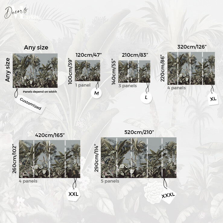 Tropical Breeze Whispering Palms Designer Wallpaper