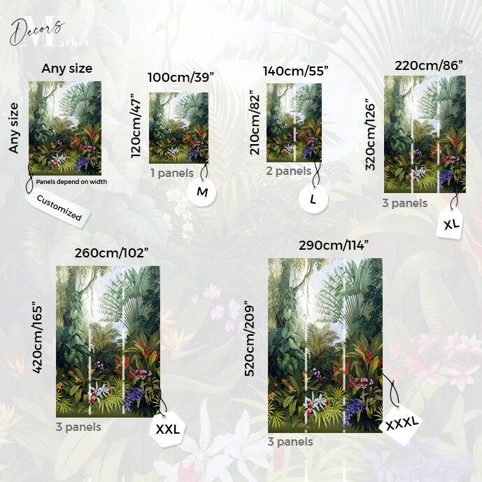 Tropical Breeze Botanical Elegance Large-scale Wallpaper